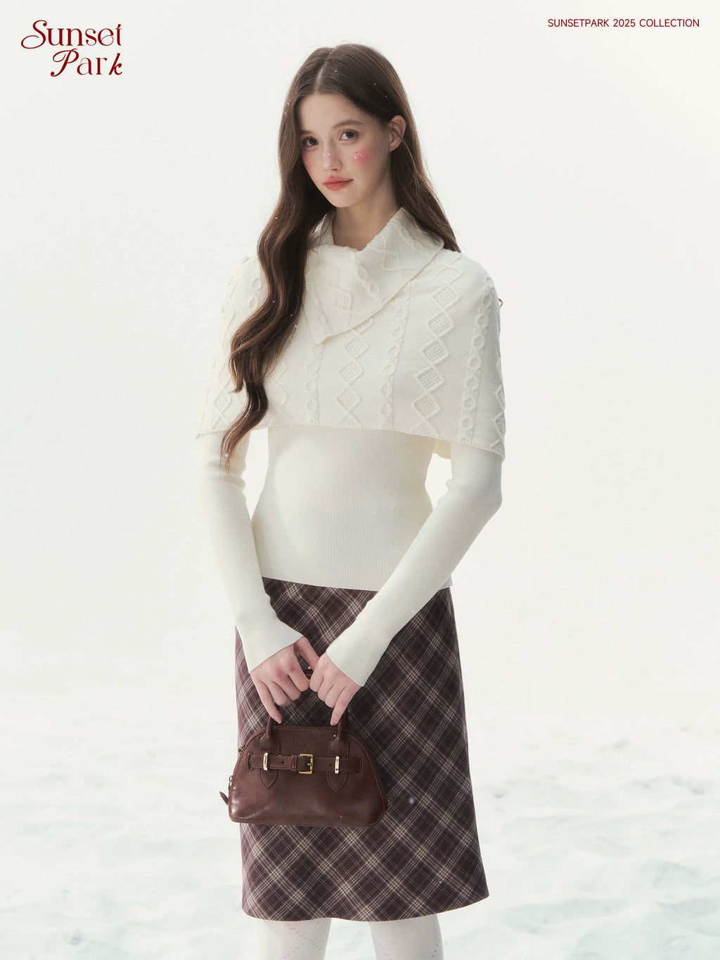SunsetPark Fake Two-Piece Vintage Twist Knitted Sweater