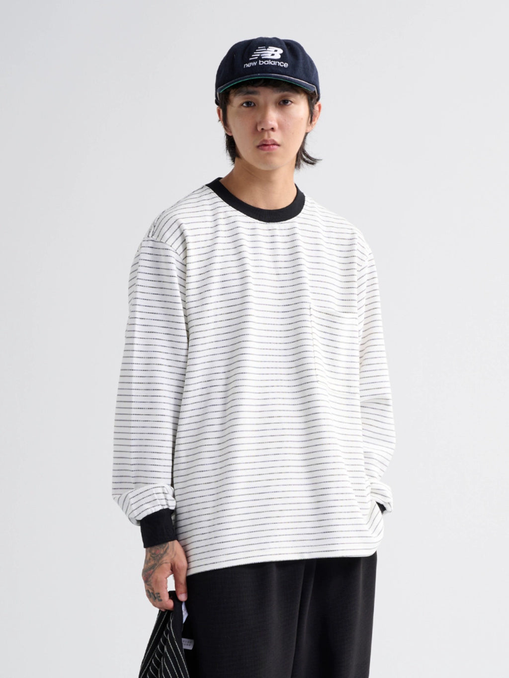 NUMBERSALT Casual Vintage Trend Loose Striped Long Sleeve