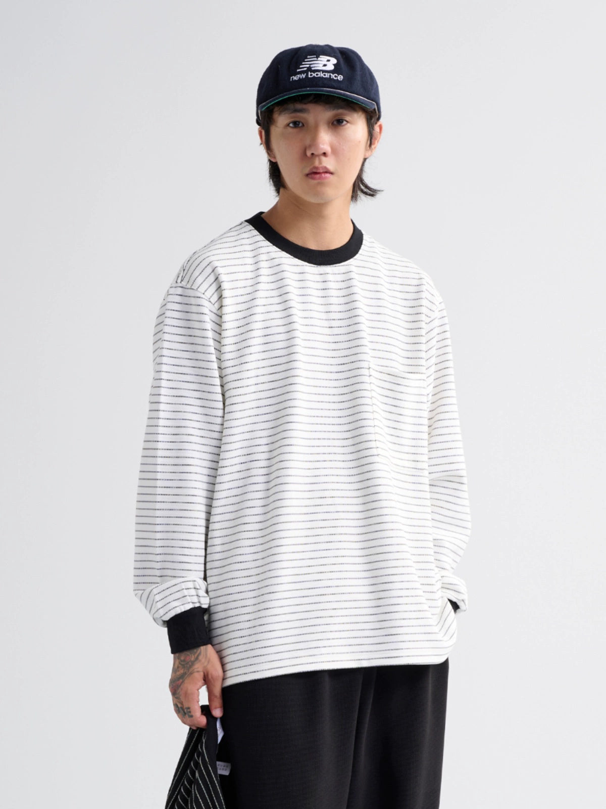 NUMBERSALT Casual Vintage Trend Loose Striped Long Sleeve