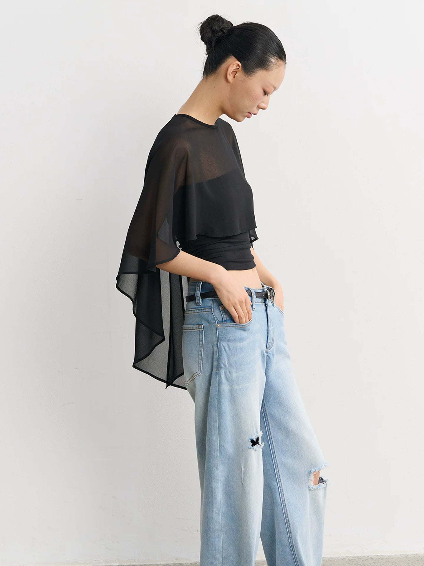 LINY LIBERTY Chiffon Short Light Sunscreen Blouse