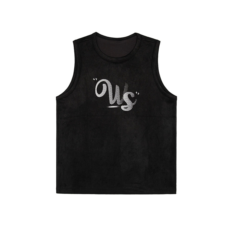NICEBAD Gradual Change Letter Suede Vest