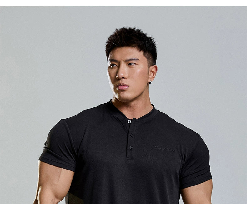 Muscle Dog Polo Collar Athleisure Breathable Tee