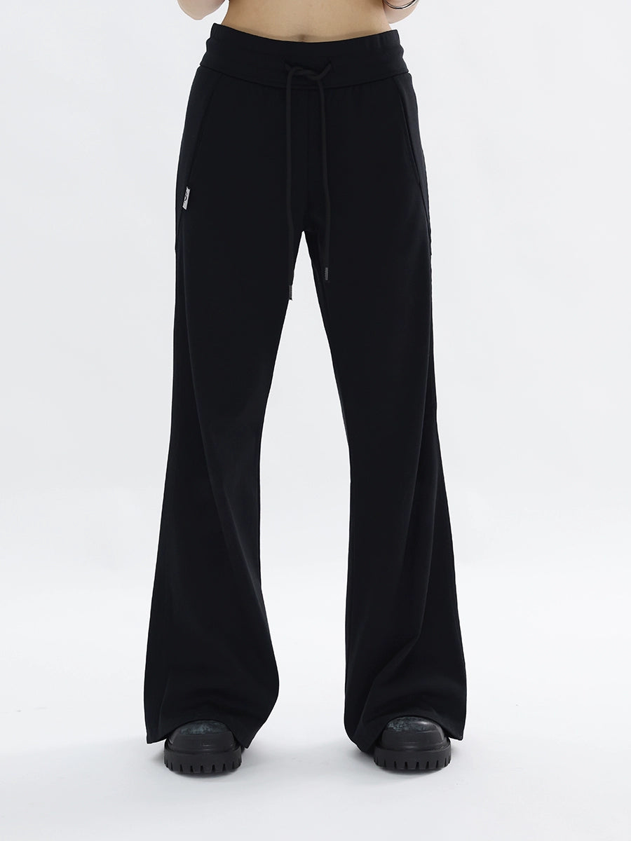 FUZZYKON Split Simple Drawstring Flared Sweatpants