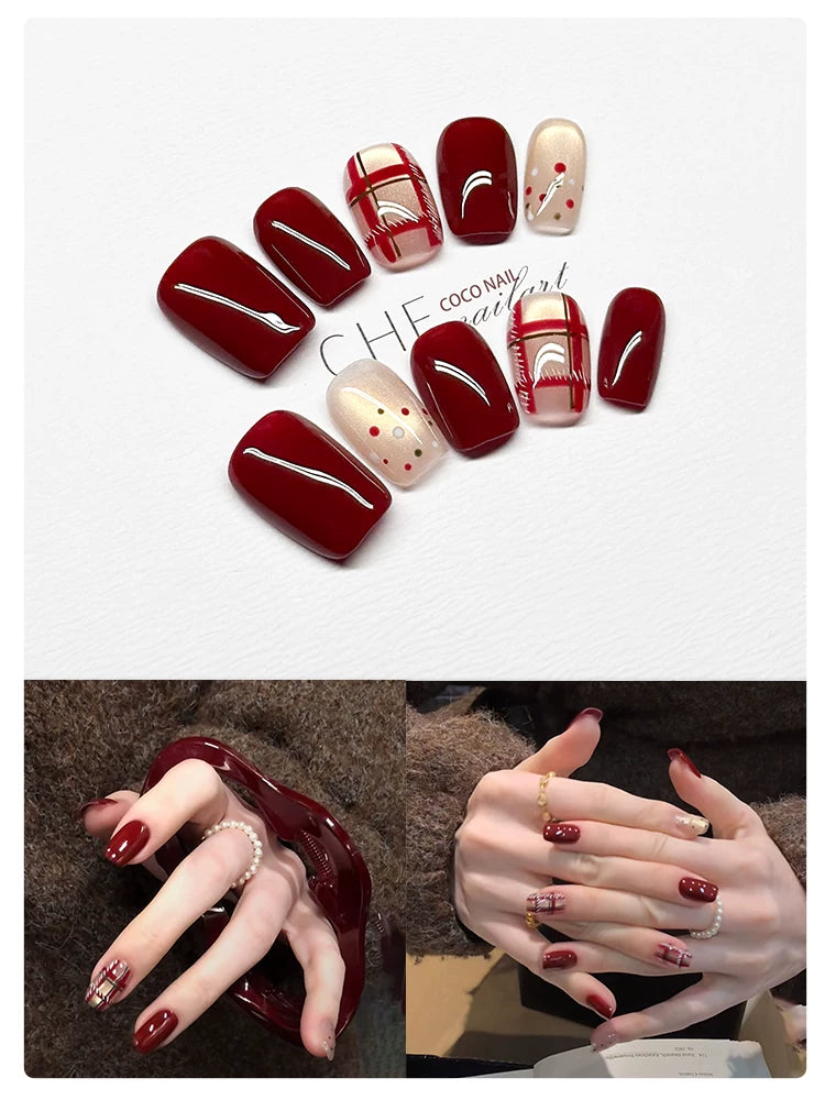 Coco Temperament Light Luxury High Sense White Handmade Manicure Wear Nail
