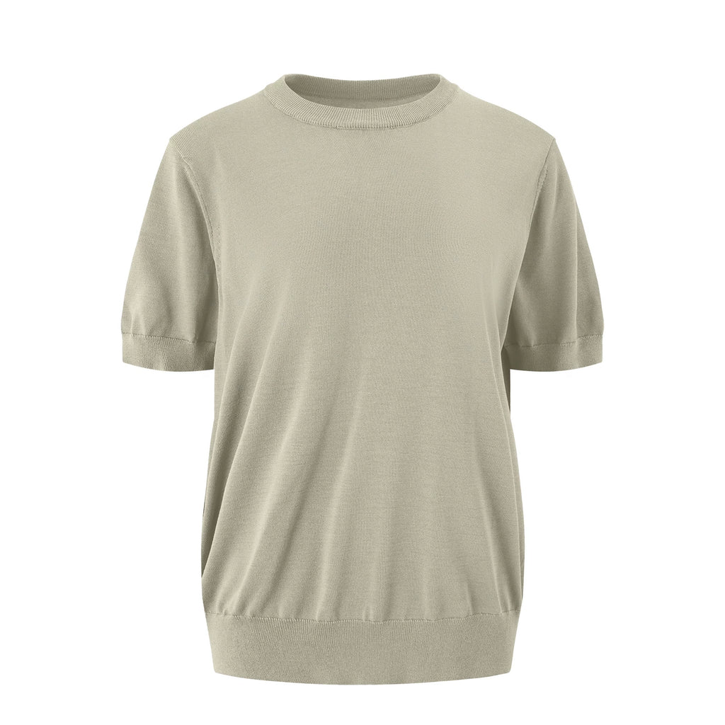 Borrowed Project Ice Silk Knitted Casual Loose Tee