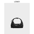 LOSEA Faux Leather Zip-Top Hobo Bag