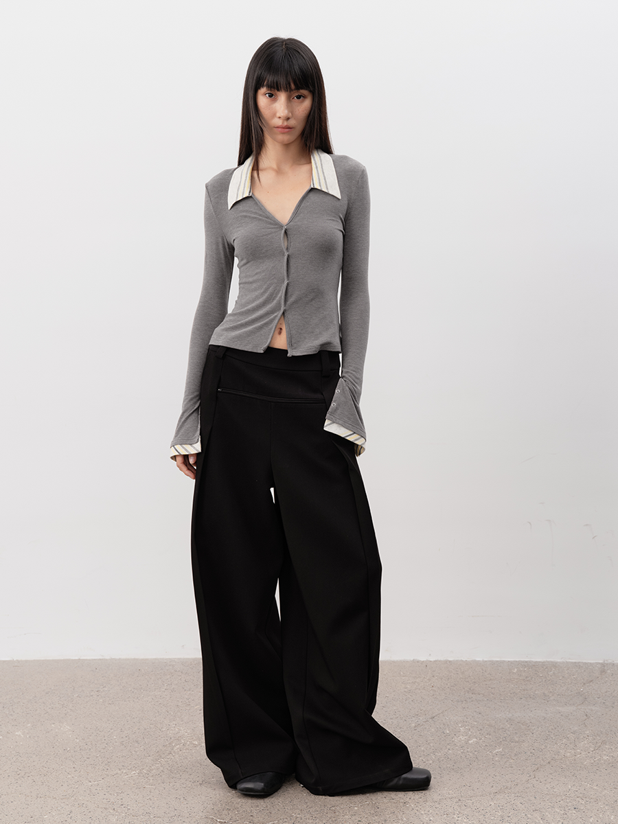 JCAESAR Spliced Knitted Cardigan