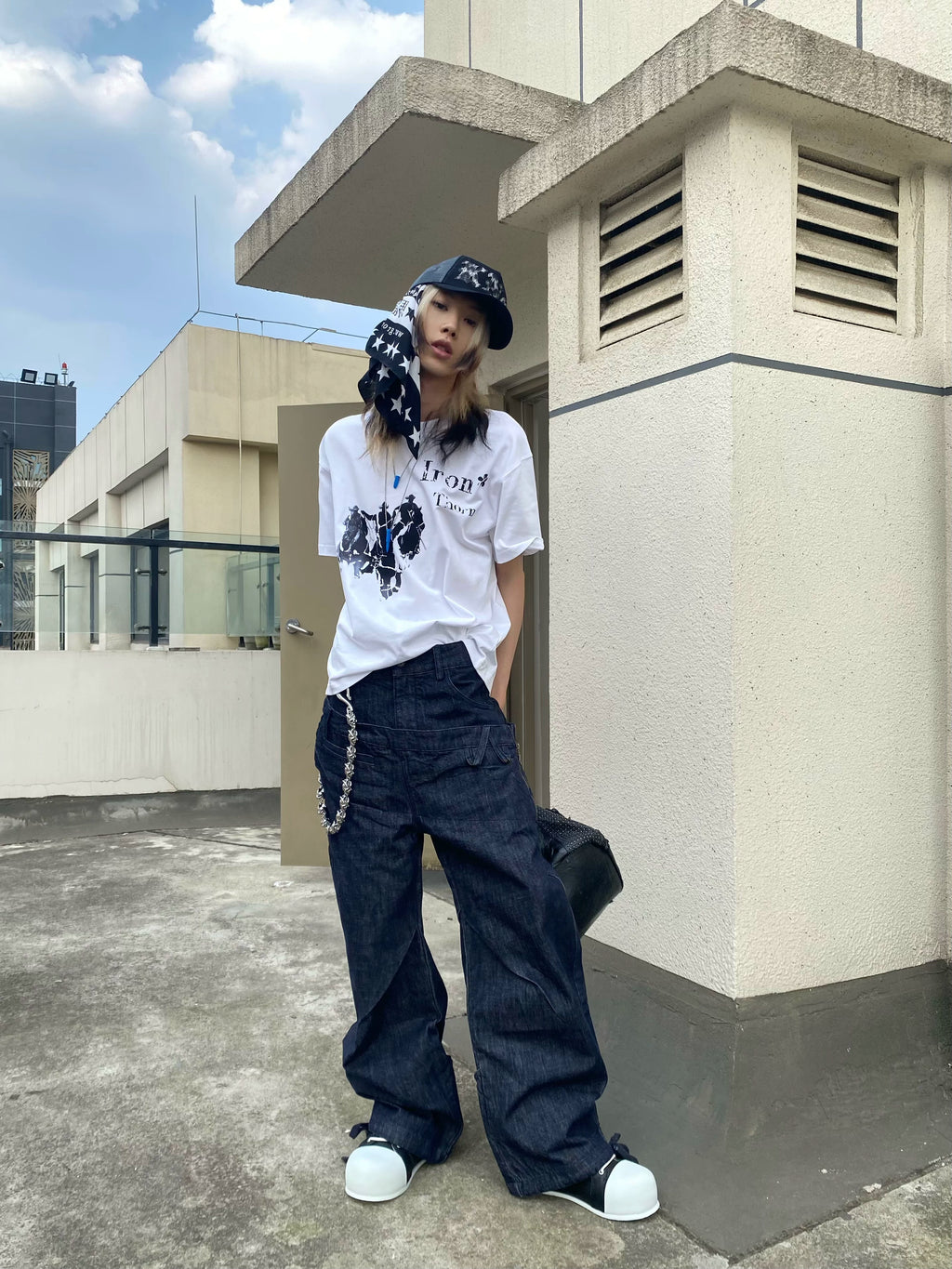 Ironthorn Wild West Denim Print Loose Tee