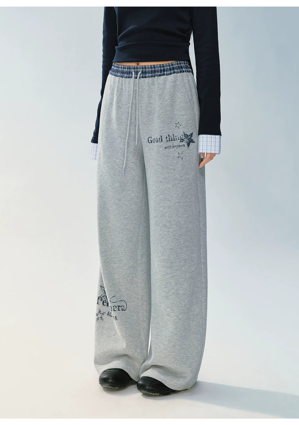 Ablueberry Lazy Wind Loose Straight Sweatpants