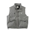 CoosRetro Plaid Logo Embroidery Casual Loose Warm Vest