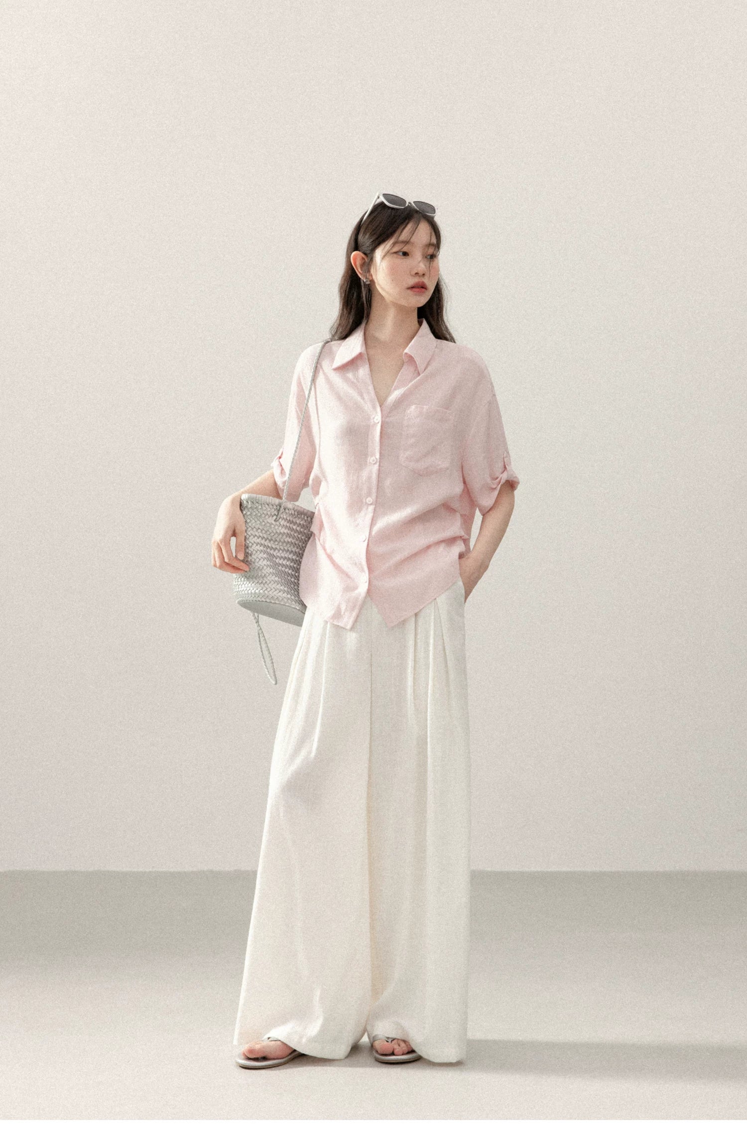 Cantonstory Temperament Lapel Medium Sleeve Shirt
