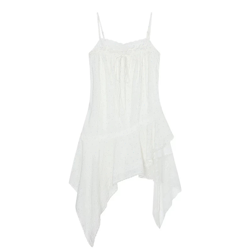 Ablueberry Floral Irregular Lace Suspender Skirt