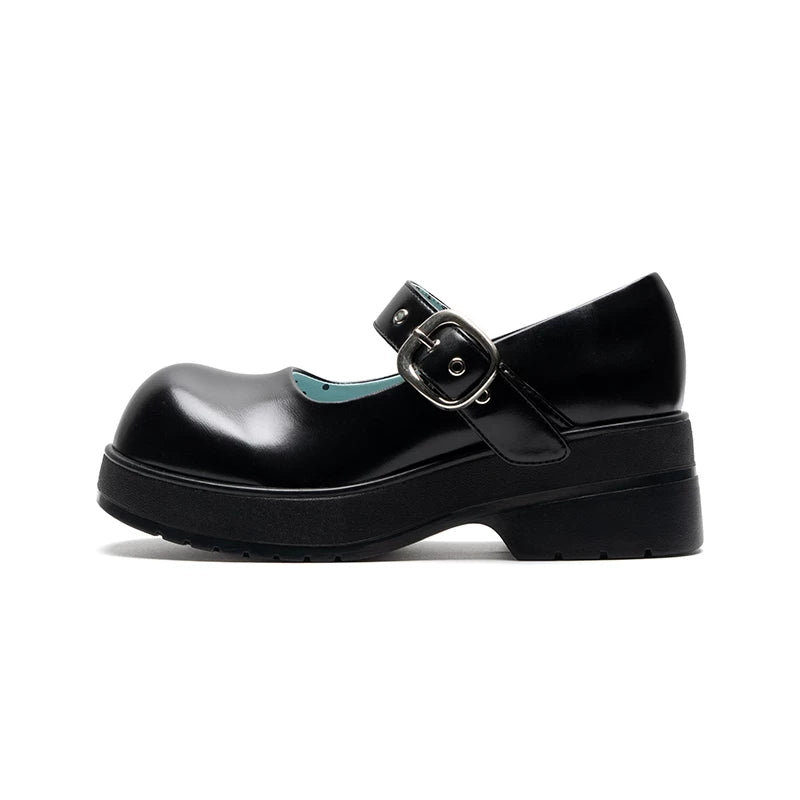 Donkey Thick-soled Sweet Little Leather Shoes