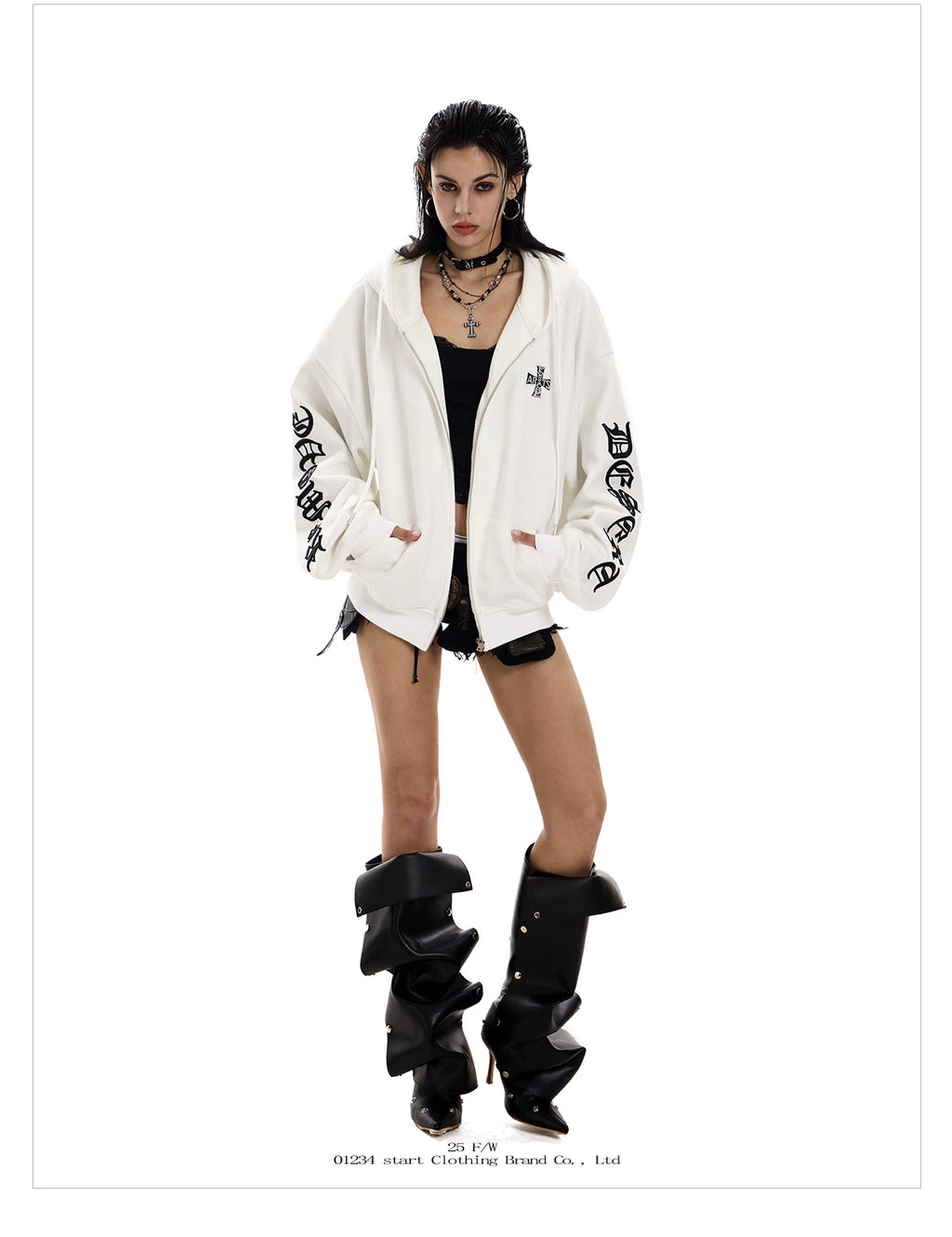 0123Start Waffle Hooded Fleece Jacket