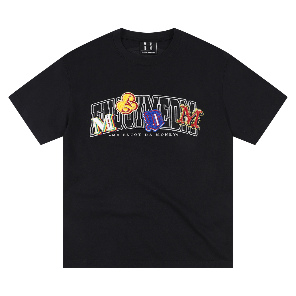MEDM Double-layer Contrasting Color Embroidery Letter Casual Tee
