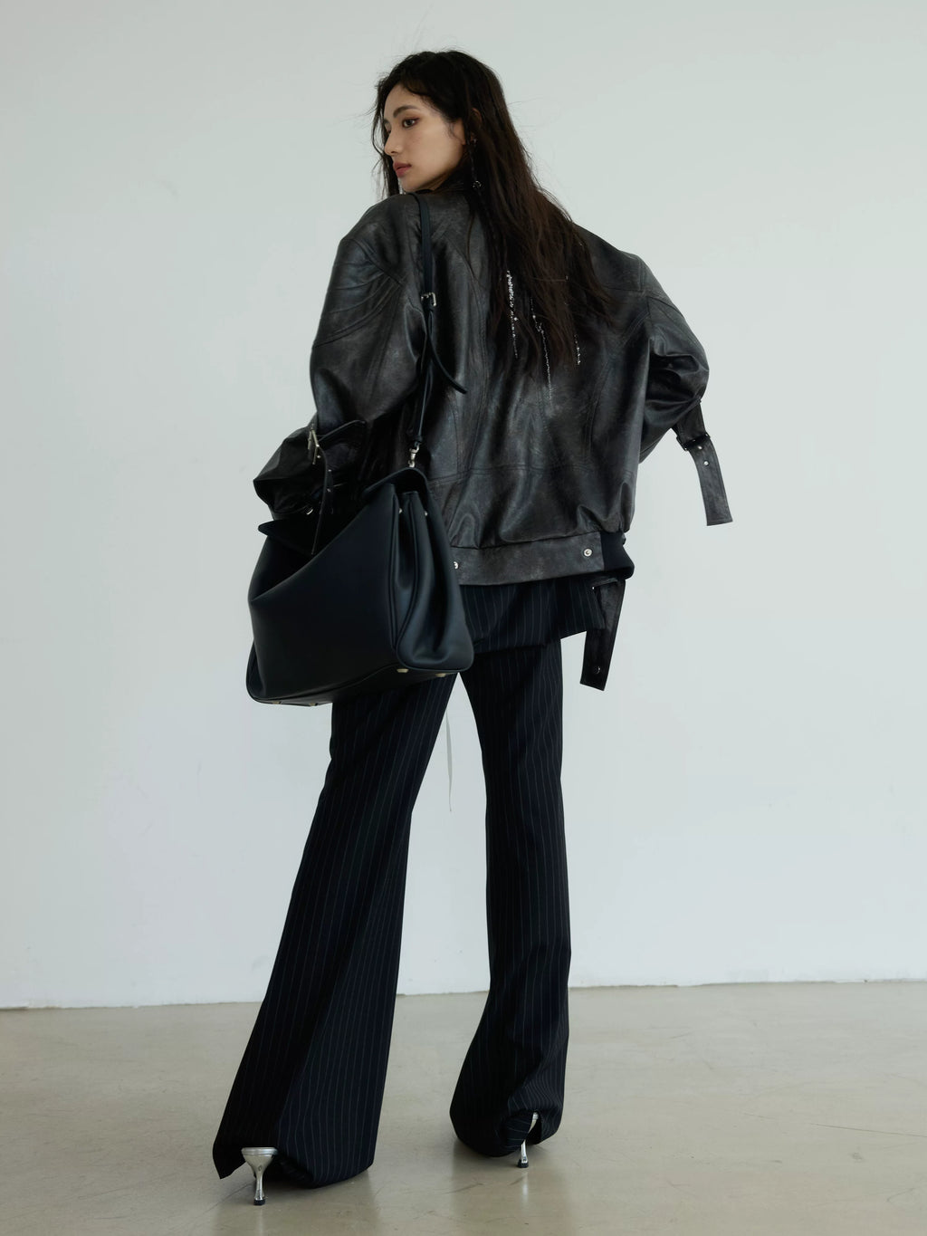 JNYLON Makes Vintage PU Leather Silhouette Jacket