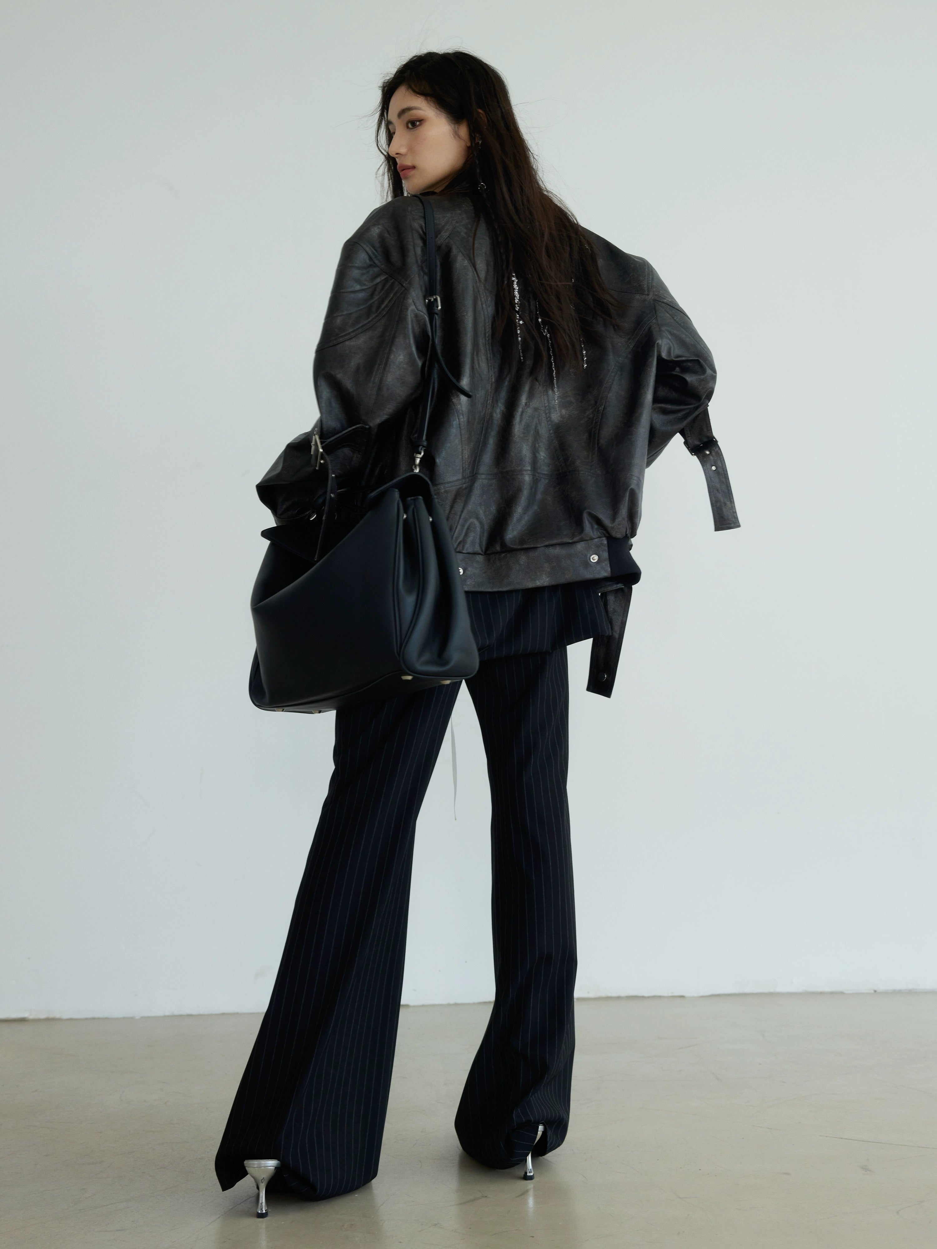 JNYLON Makes Vintage PU Leather Silhouette Jacket