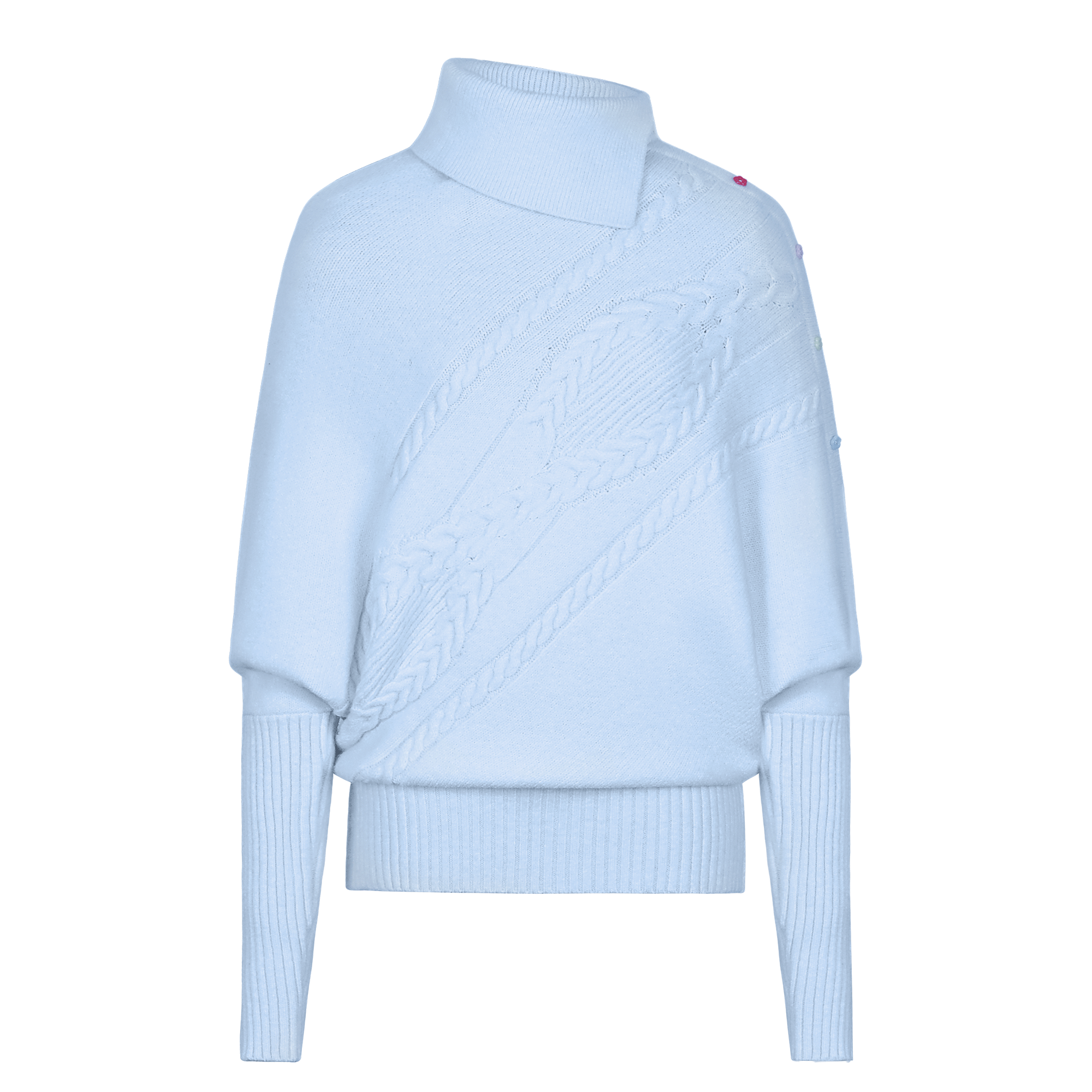 Umoumo Twisted Loose Lapel Color Buckle Cape Sweater