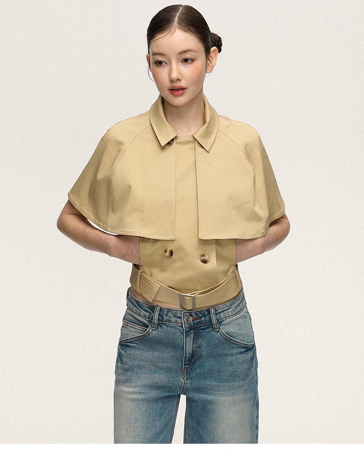 Anna Aneae Removable Cape Slim Slim Tee