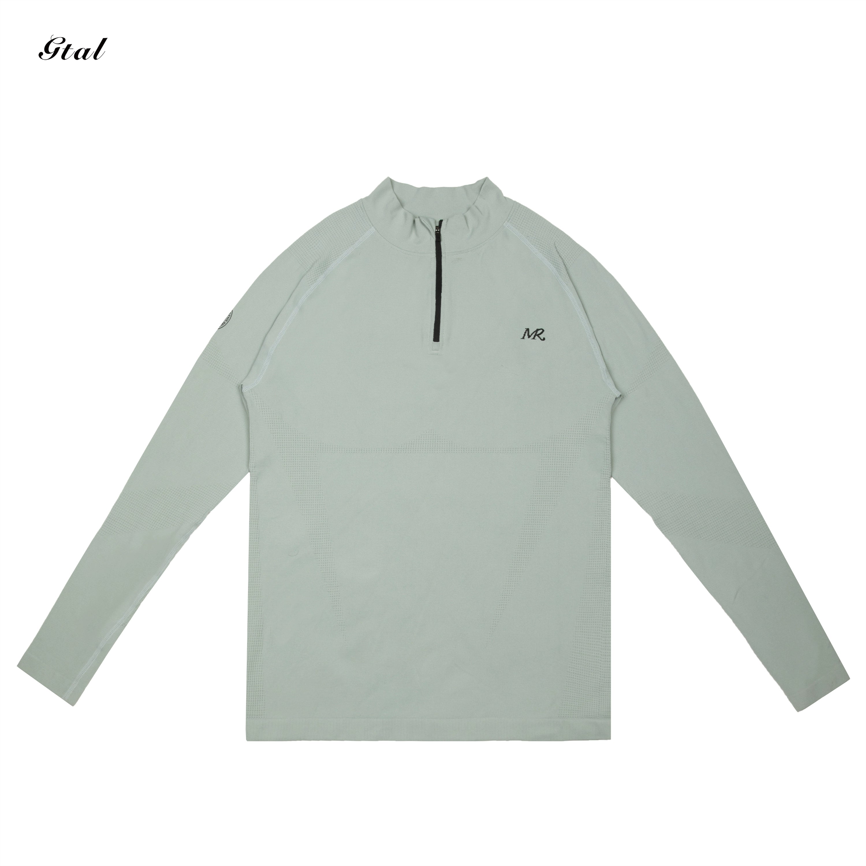 GTAL Casual Half Zipper Elastic Slim Long Sleeve