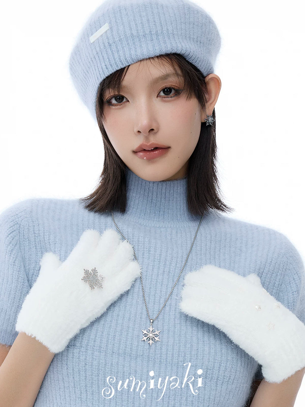 SUMIYAKI Simple Versatile Snowflake Clavicle Chain