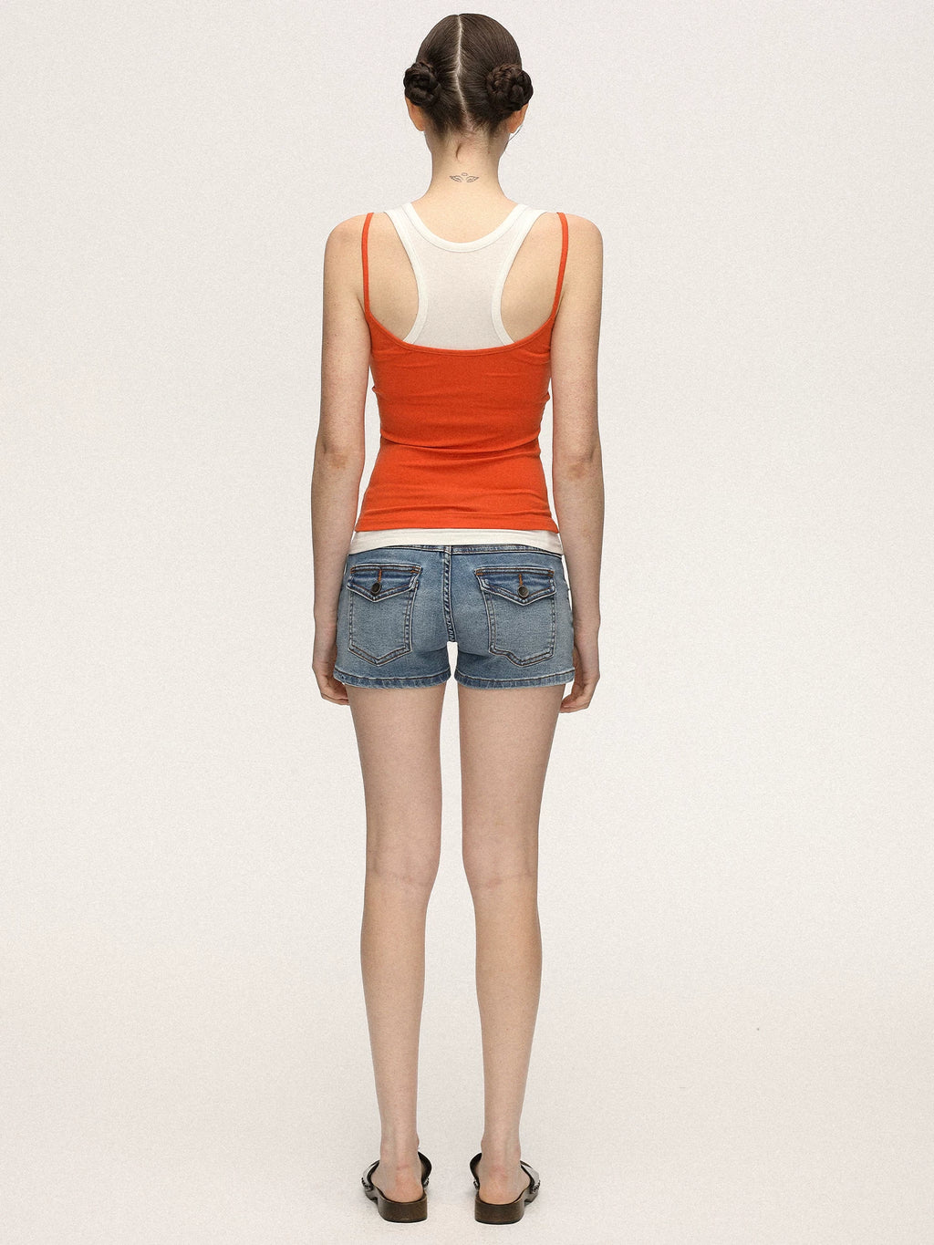 Anna Aneae Contrasting Slim Fit Fake Two-piece Sling Vest
