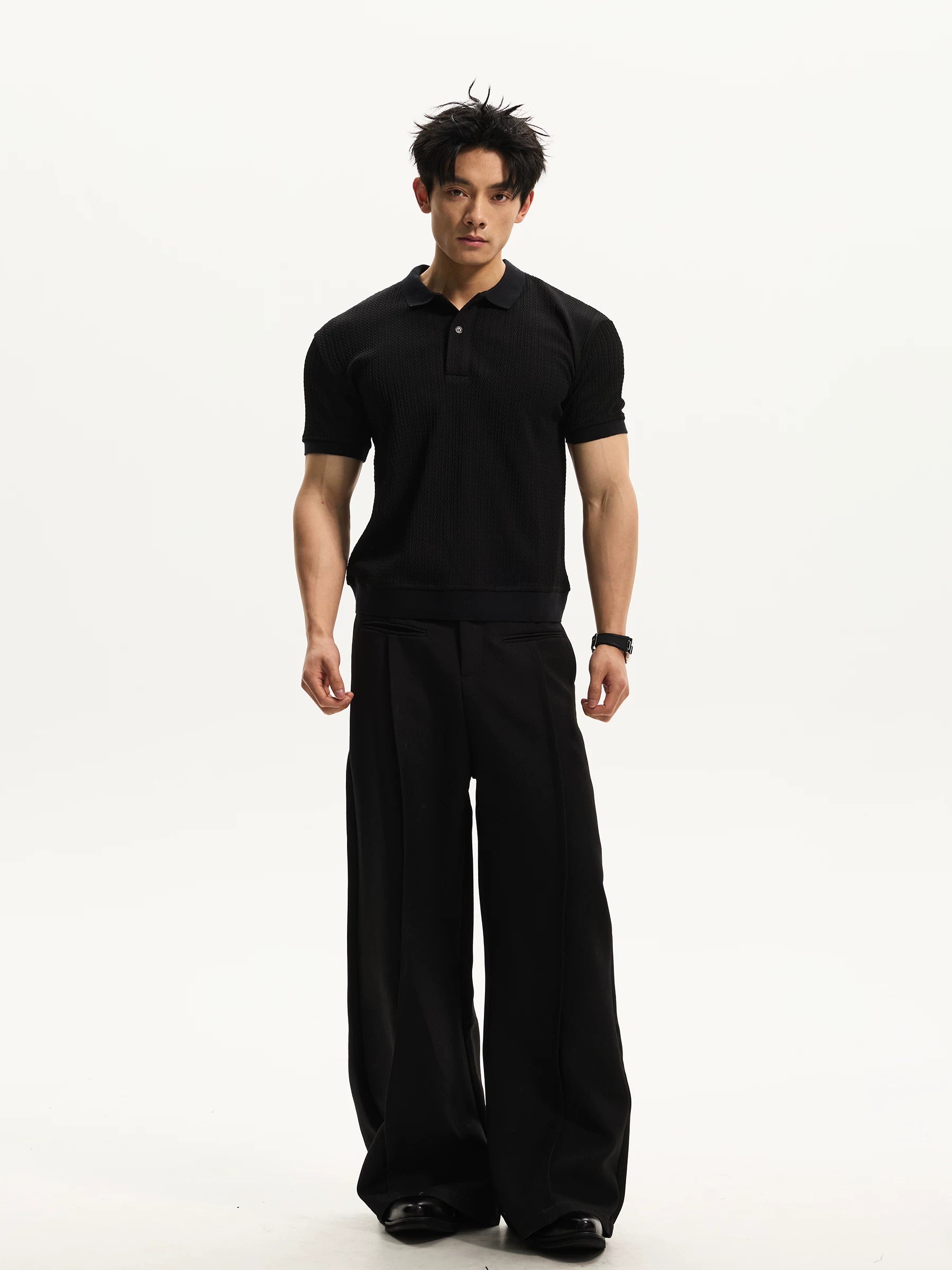 DAY NY Retro Casual Straight-shouldered POLO Shirt