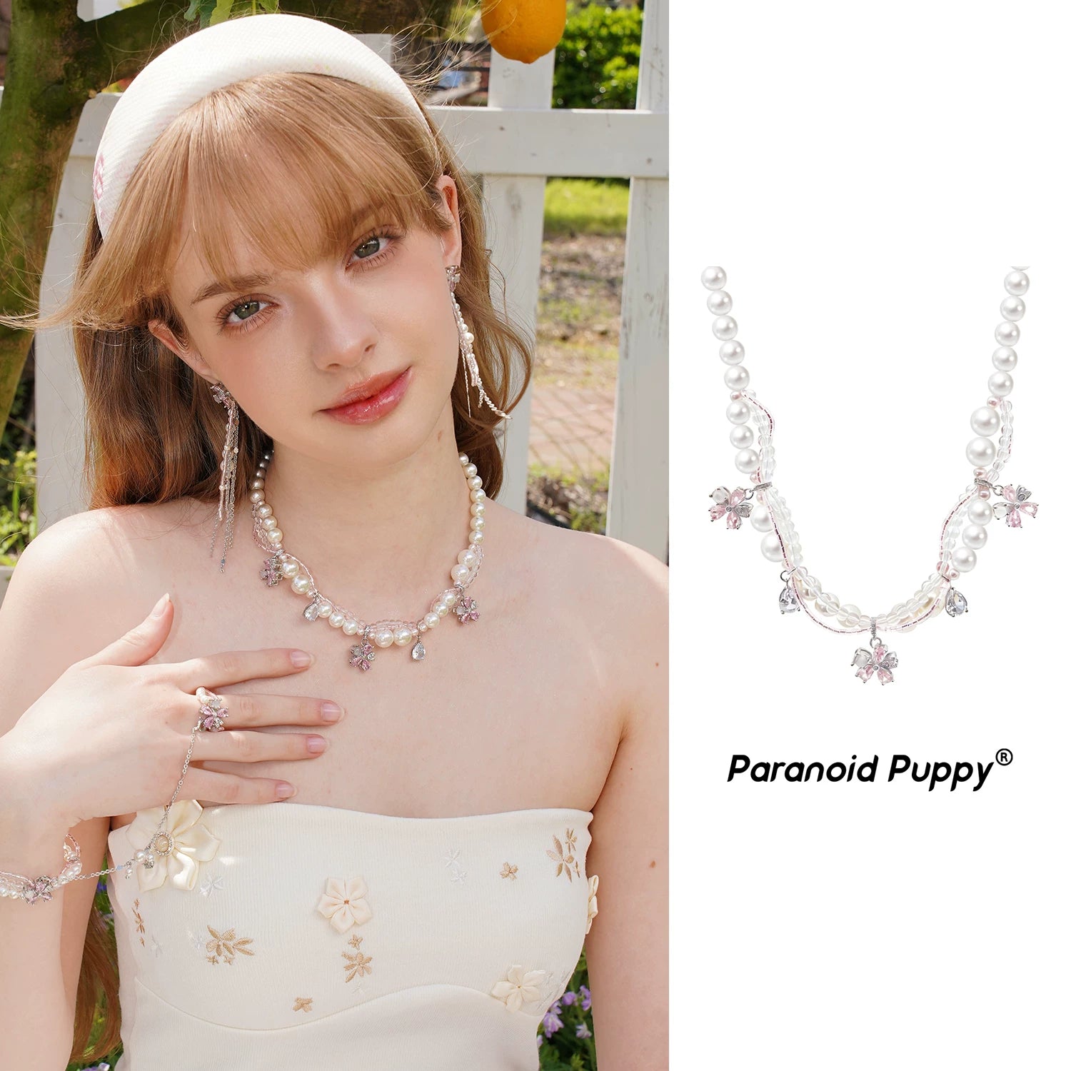PP Cherry Blossom Multi-layer Broken Necklace