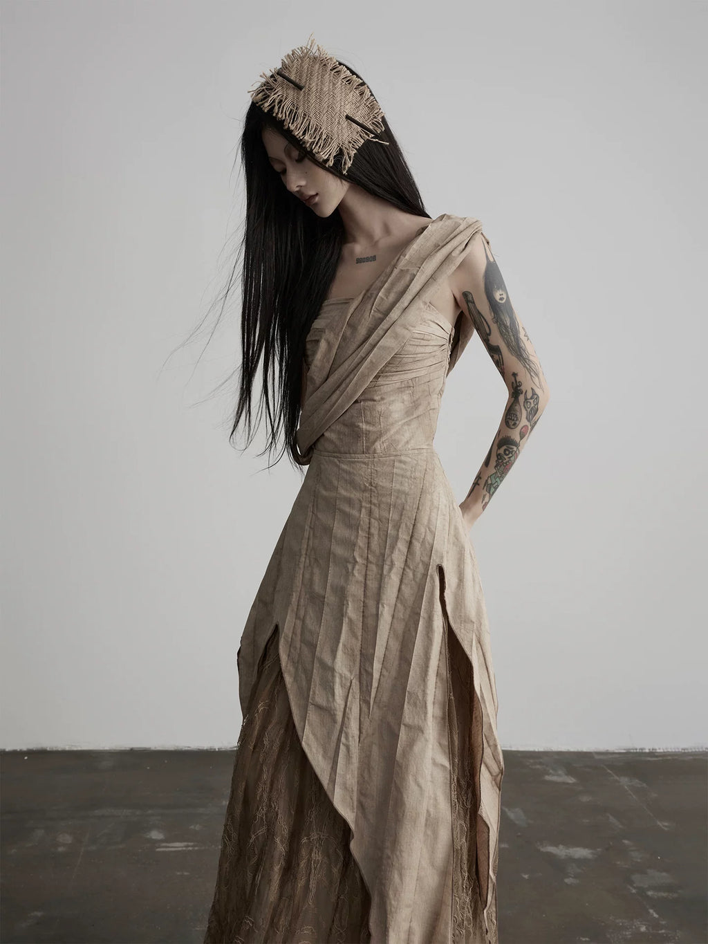 INDULGE Lace Stitching Layered Dress