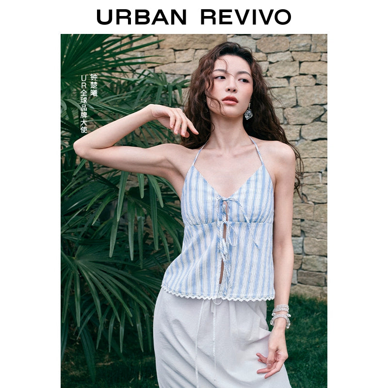 URBAN REVIVO Wave Striped Neck Sling