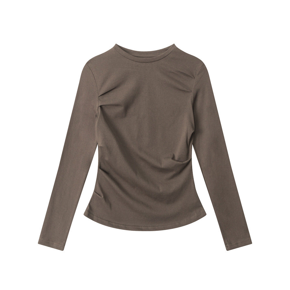 Nariele Pleated Waist Slim Long Sleeves