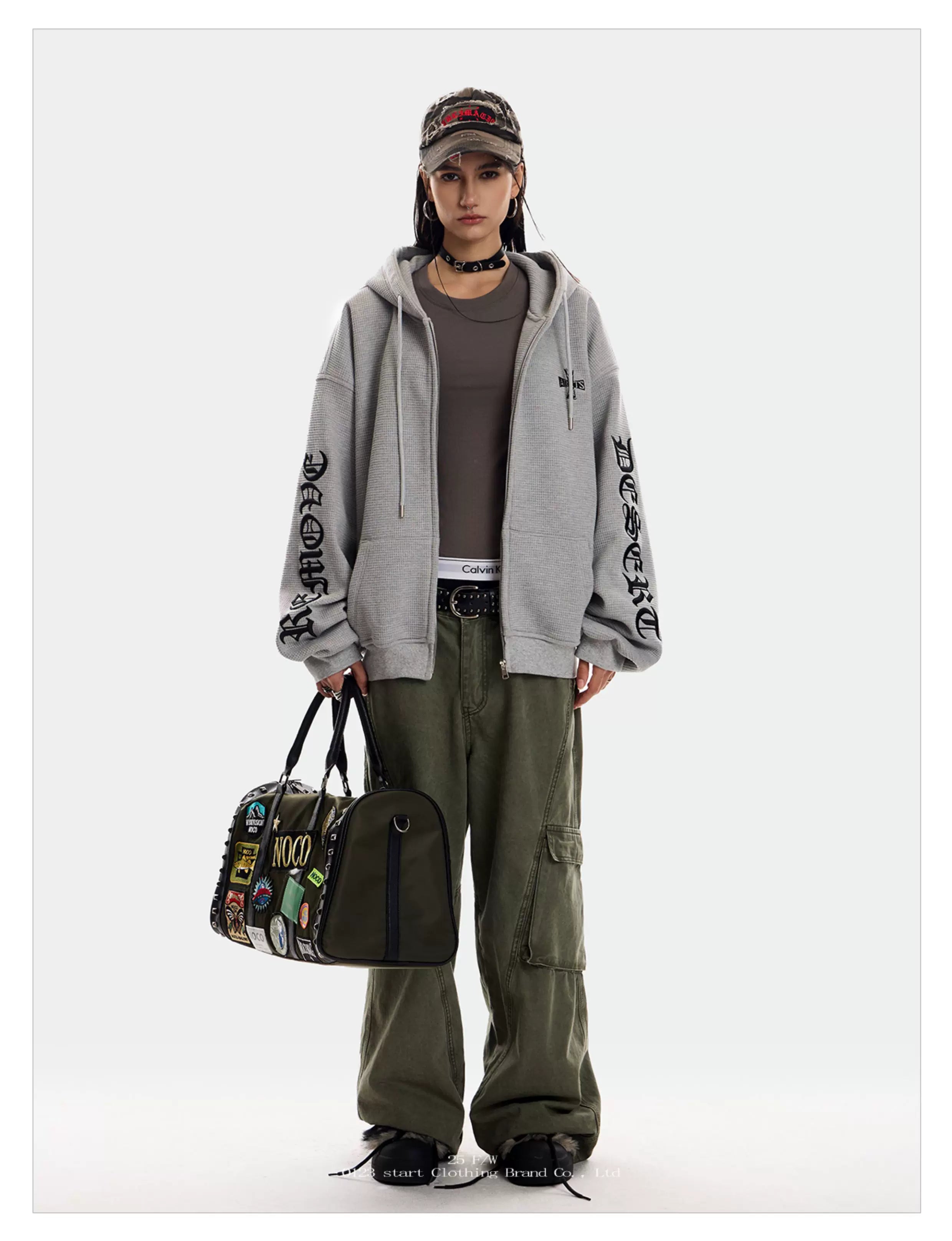 0123Start Waffle Hooded Fleece Jacket