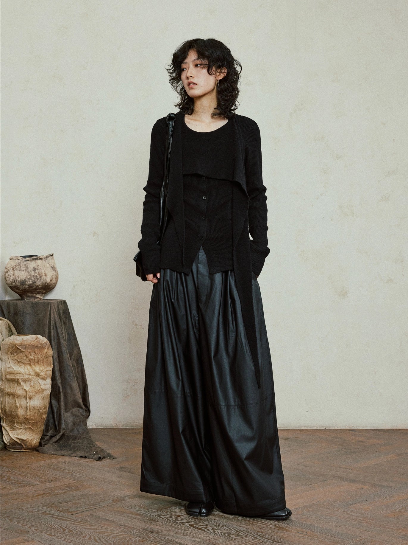 SUNYVONN Irregular Streamer Knitted Sweater