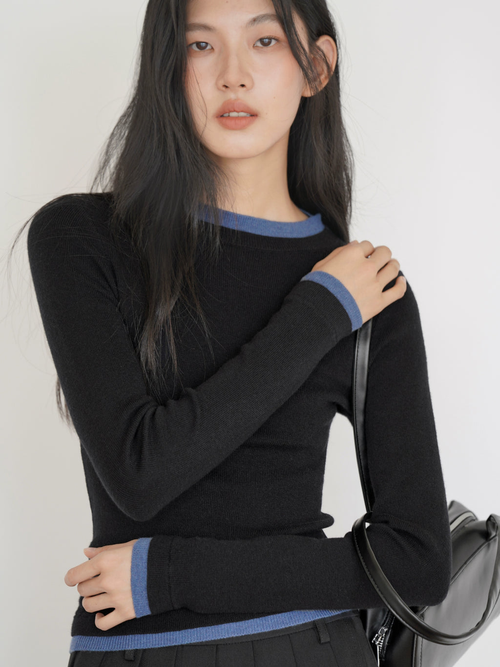 EIGHTHMONTH Fake Two-piece Crew-neck Knitted Bottoming Shirt