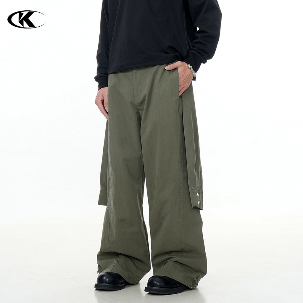 11KN pleated casual Maillard Fake Sleeve pants