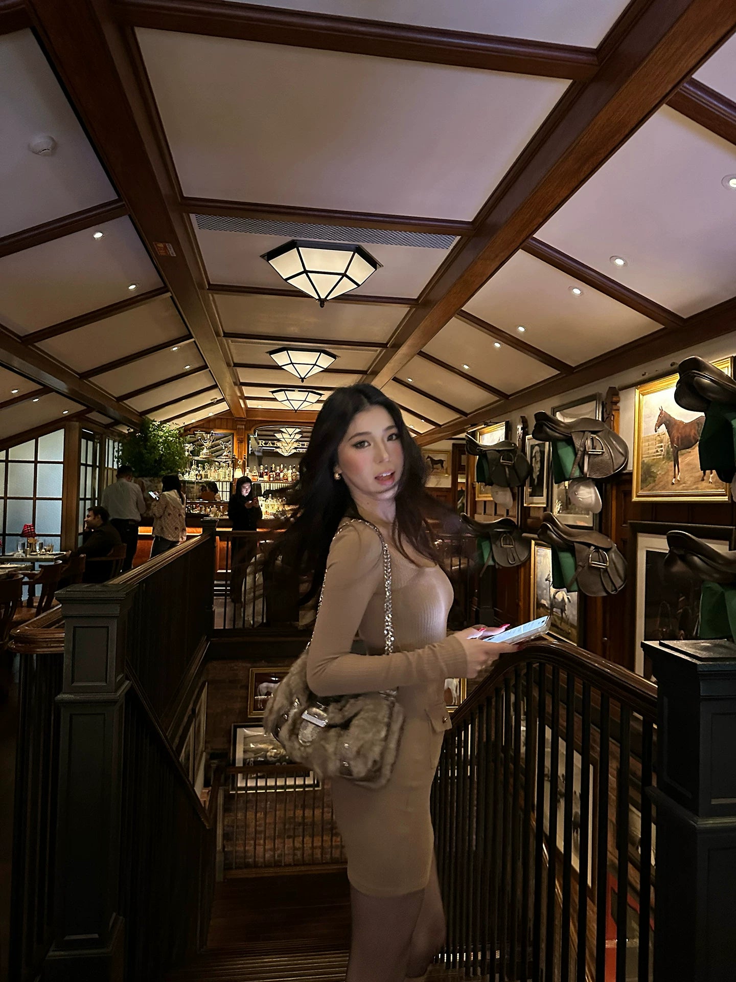 LLROGE U-neck Knitted Short Dress