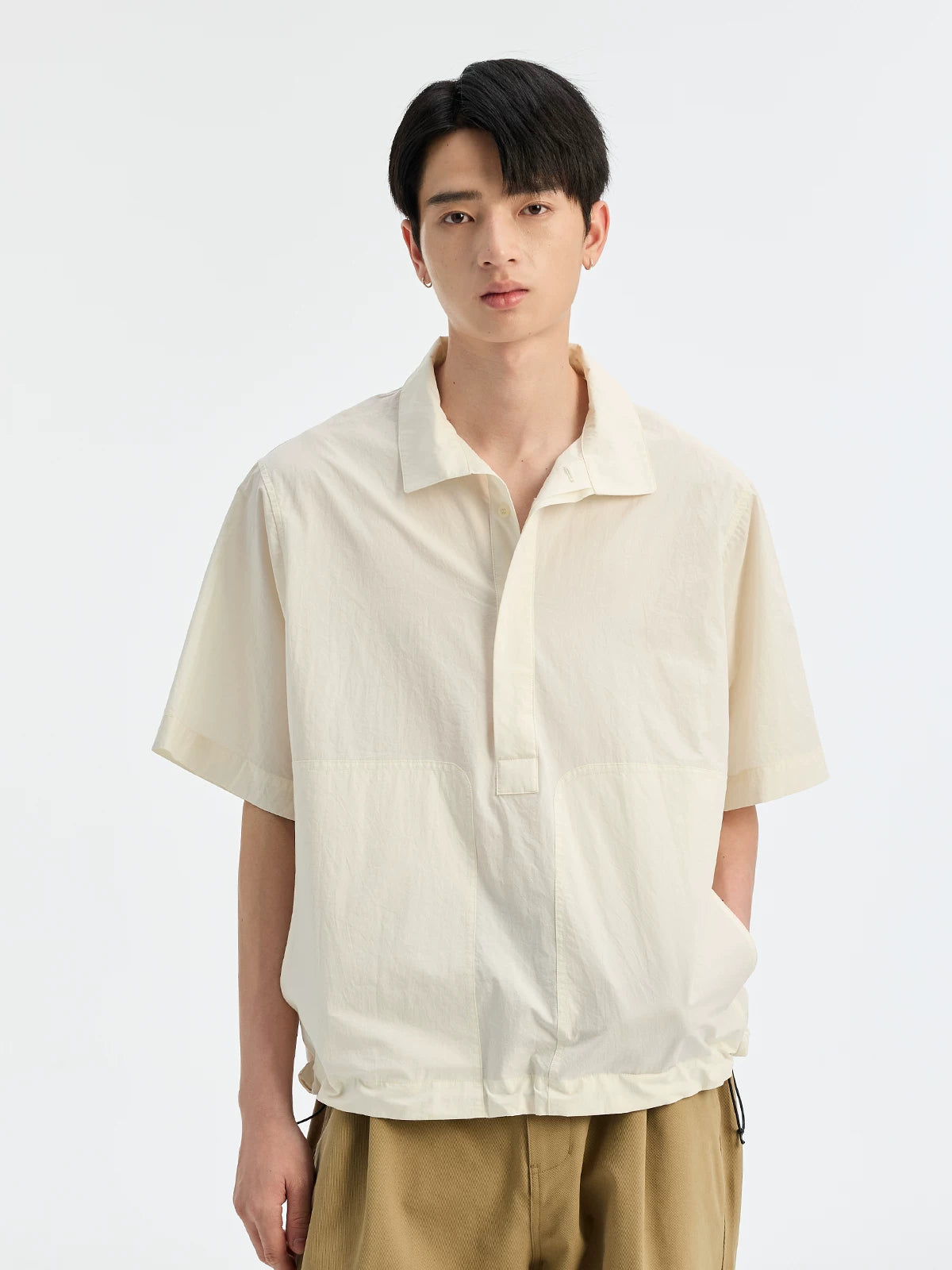 BUTTBILL Lapel Loose Short Sleeve Shirt