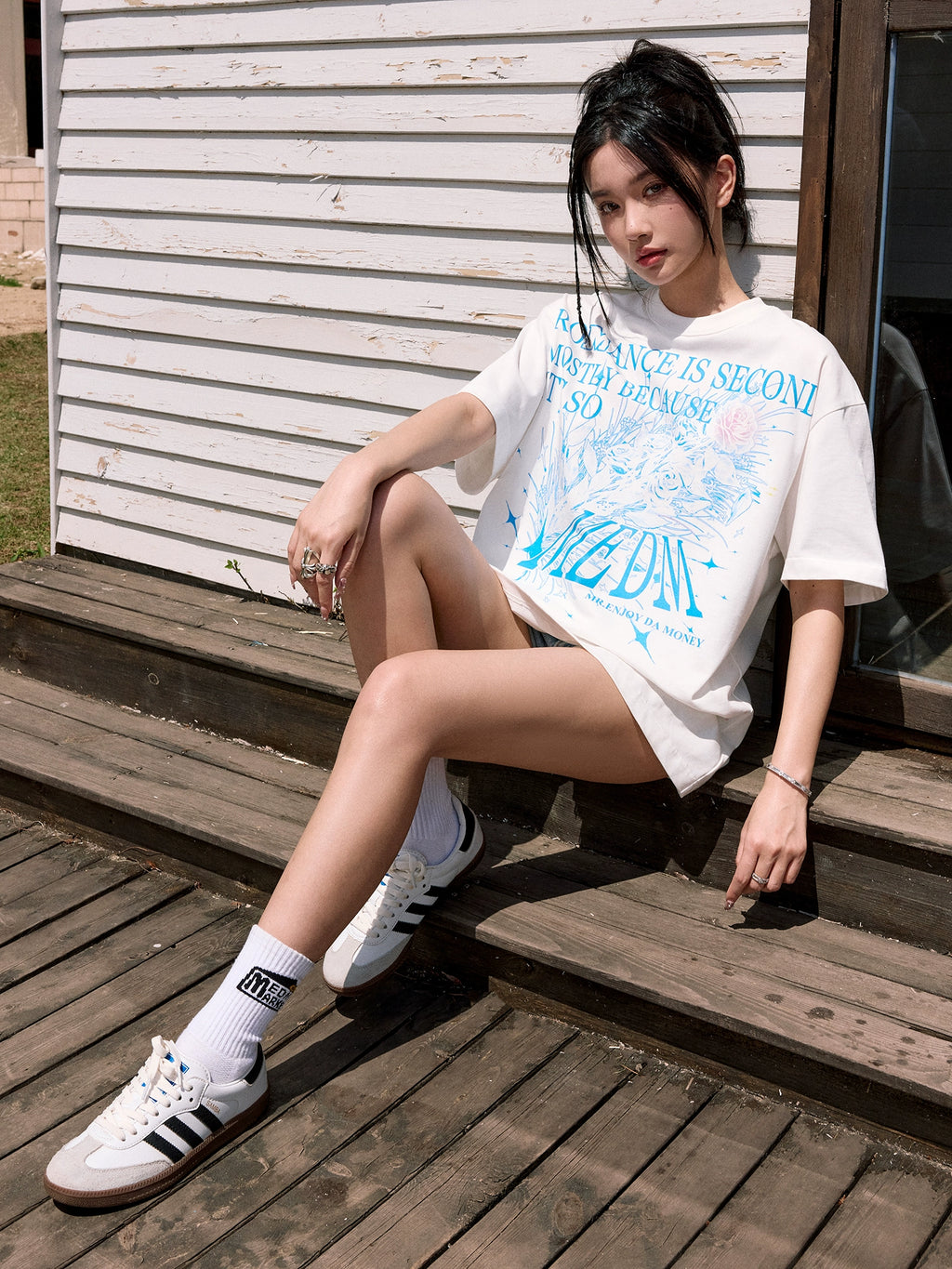 MEDM Crystal Rose Loose Tee