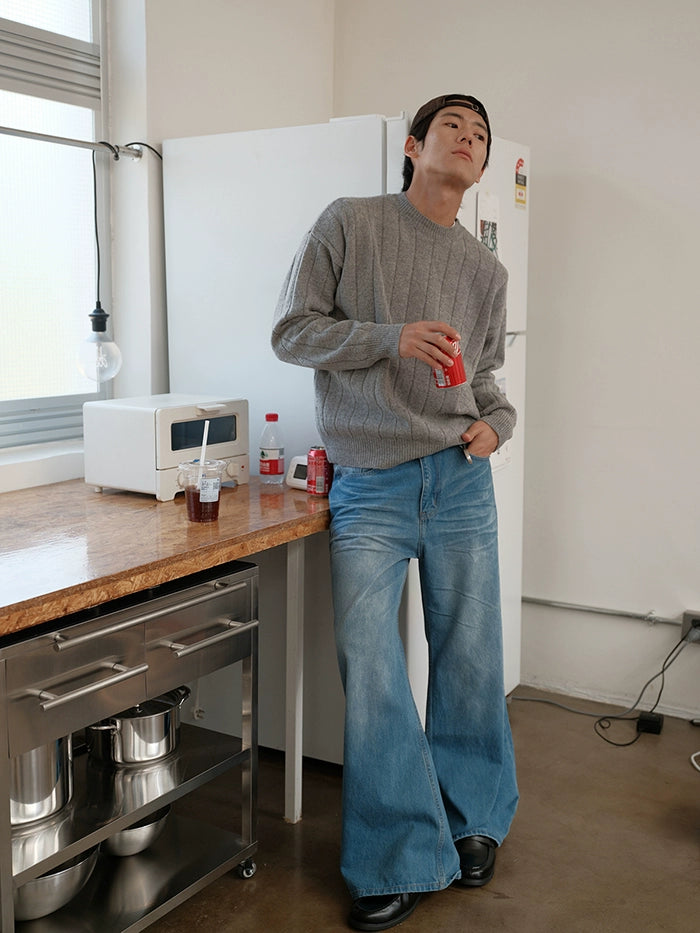 CARPEM Three-dimensional Cat Beard Loose Straight Jeans