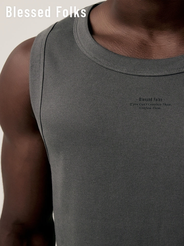 Blessed Sport Slim Bottom Stretch Ribbed Vest