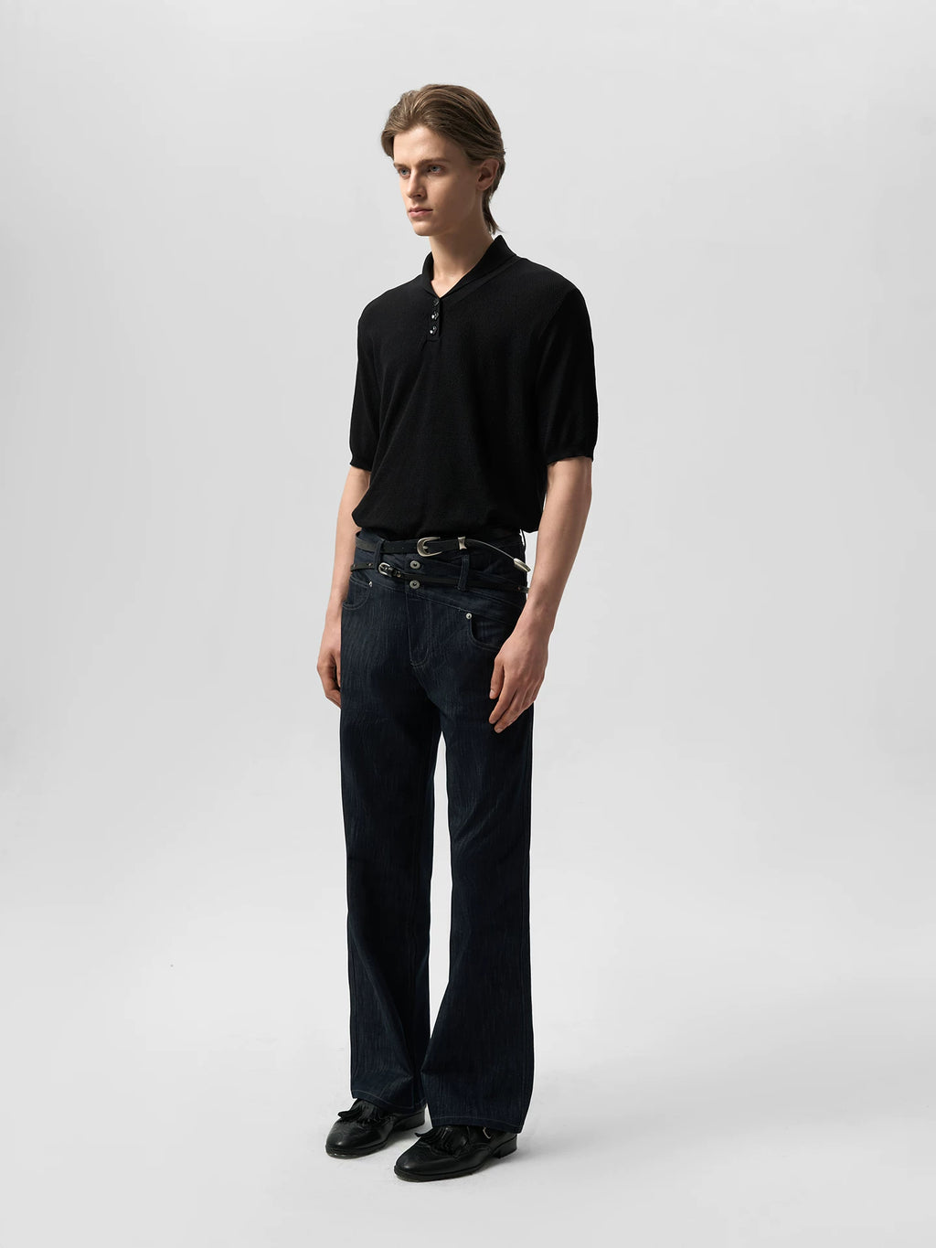 Slight Vogue Straight Double Waist Jeans