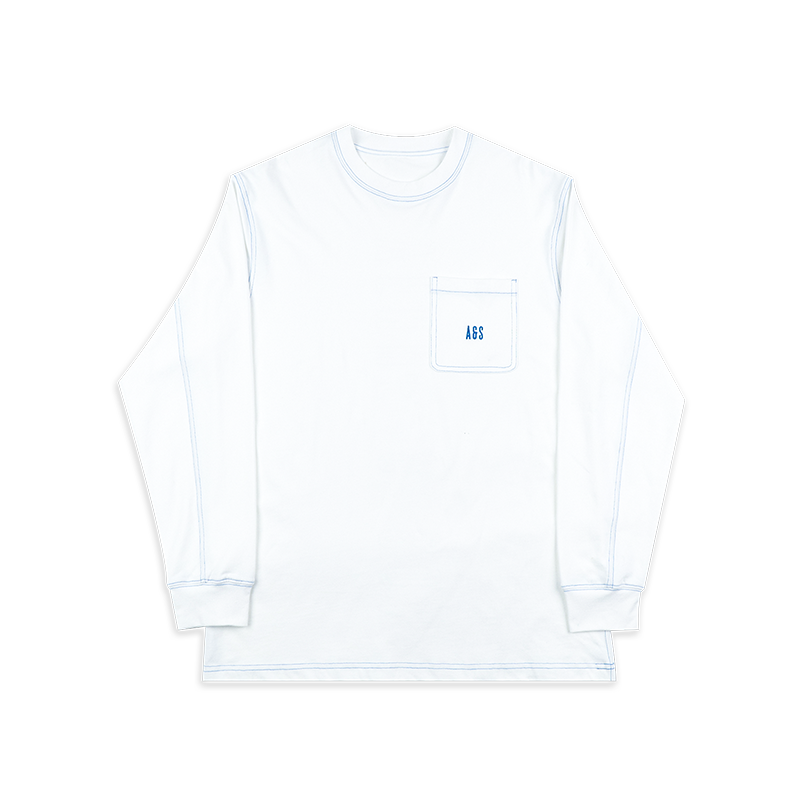AVENUESON Crew Neck Loose Letter LOGO Pocket Long Sleeve