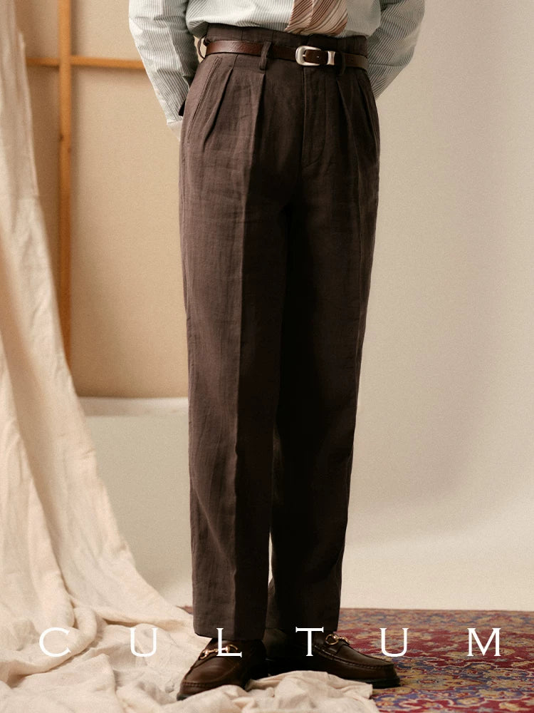 CULTUM Vintage High Waist Casual Light Suit Pants