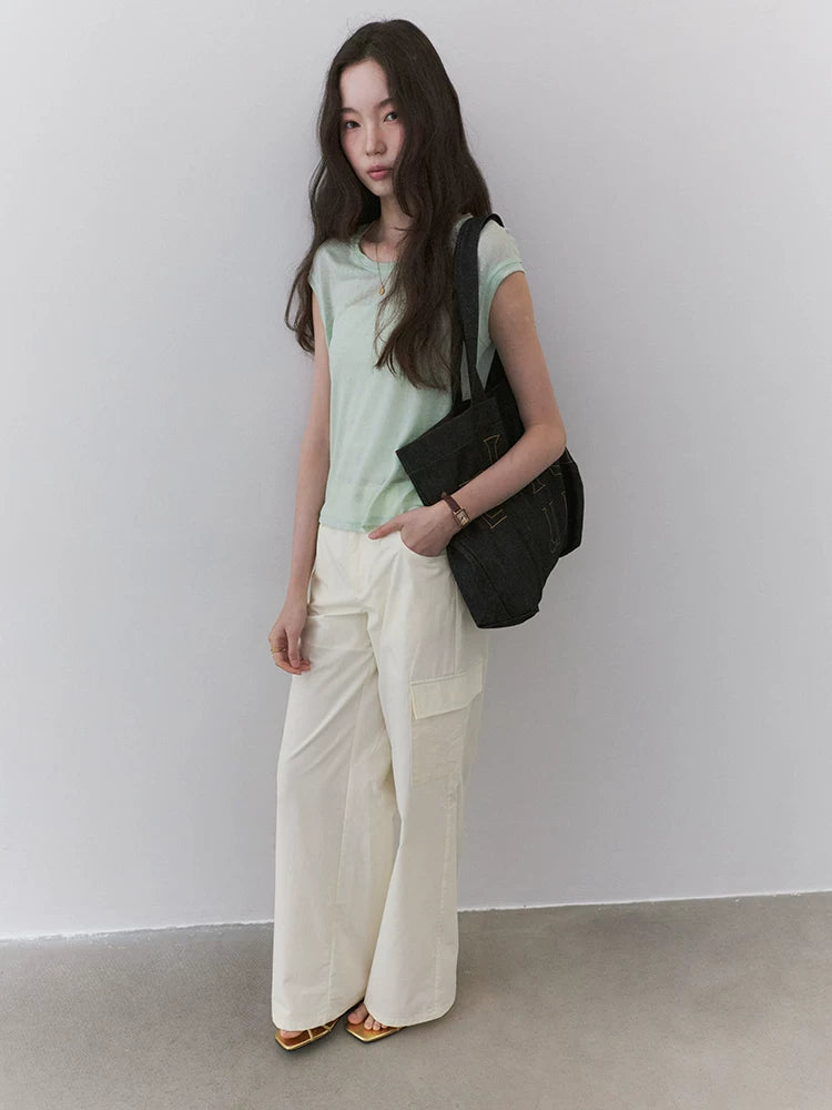 VOOE High Waist Straight Versatile Casual Pants
