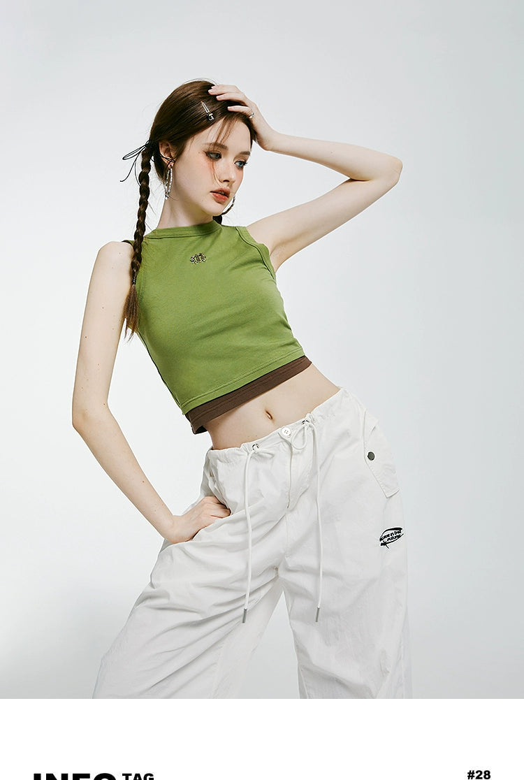 IMONE Back Hollow Contrast Vest