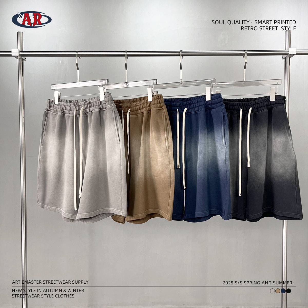 ARTIE Spray-dyed Old Trendy Shorts