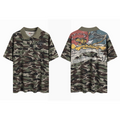 DND4DES Flying Tiger Printed Patch Splicing Camouflage POLO Shirt