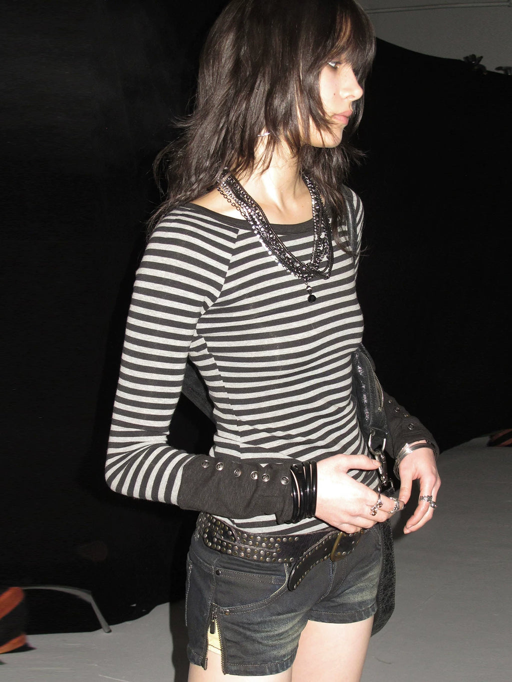 WearAndtear Striped Splicing Slim Sleeve