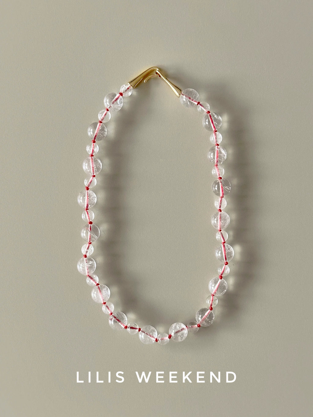 Lilis Weekend Red Rope Braided Handmade Beaded Necklace