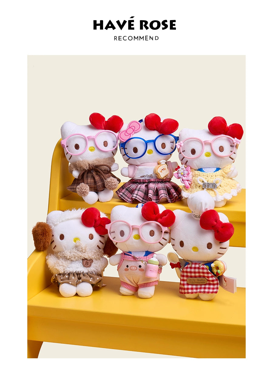HAVEROSE Hellokitty Cute Plush Glasses Pendant